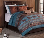 Chezmoi Collection 7-PIECE Southwestern Wild Horses Comforter Set, Turquoise. Fixed Price $102.99.