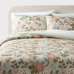 Full/queen Traditional Floral Print Comforter And Sham Set Light Sage. Fixed Price $27.99.