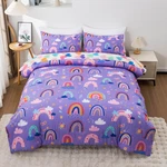 Btargot 5 Piece Dark Purple Rainbow Comforter Set Girls Boys Kids Queen. Fixed Price $83.66.