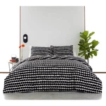 Marimekko Rasymatto Black Cotton Comforter And Sham Set. Fixed Price $100.00.