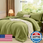 Fuanna Full Size Comforter Sets Olive Green 7 Pieces All Season Bed In Bag Lig. Fixed Price $41.04.
