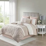 Queen Josefina 510 Design 8 Pc Comforter Set Includes Shams, Bedskirt, Pillows. Fixed Price $52.99.