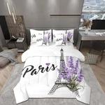 Homewish Eiffel Tower Kids Comforter Set 7 Piece -purple Lavender Flowers Print. Fixed Price $72.99.