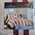 New Cuddl Duds Farmhouse Red Stripe Heavyweight Flannel King Bed. Fixed Price $179.99.