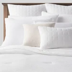 Threshold 12-PIECE Comforter Set Micro-textured Solid Oeko-tex, White, Queen. Fixed Price $47.99.