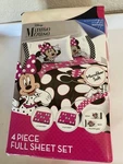 New Disney Jay Franco & Sons Minnie Mouse Full Sheet Set With Pillowcases. Fixed Price $29.48.