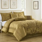 Chezmoi Collection 4-PIECE Royal Floral Jacquard Woven Comforter Set, Gold. Fixed Price $99.99.