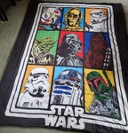 Vintage Star Wars Reversible Comforter Lucas Grid Work Yoda Vader Twin Size. Fixed Price $34.99.
