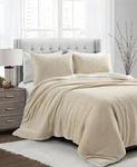 The Mountain Home Collection Brenna Faux 3-PIECES Comforter Set,ivory,full/queen. Fixed Price $55.00.