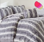 Madison Park Zuri King Comforter Set Ultra Soft Plush Faux Fur Striped Design. Fixed Price $74.99.