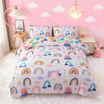 Btargot Lightweight Soft 3 Piece Rainbow Comforter Set With 2 Pillow Covers, Car. Fixed Price $49.20.