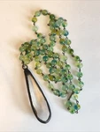 Melania Clara 22 Necklace Varigated Aqua Green Beads Lg Glass Tear Drop Pendant. Fixed Price $12.00.