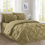 Elegant 8-PIECE Pinch Pleated Comforter Set All Season Complete Bed. Fixed Price $83.08.