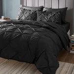 Cozylux Full/queen Comforter Set Black 7 Pieces Pintuck Bed Bag Complete. Fixed Price $56.99.