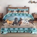 Queen Size Comforter Set With 2 Pillowcases, Horses Desert Animal 3 Pcs Beddi.... Fixed Price $70.12.