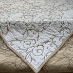 Martha Stewart Chateau Twin Quilt 62X82 100% Cotton Reversible Neutral. Fixed Price $65.00.