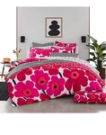 Marimekko - King Duvet Cover Set, Cotton Bedding Matching 2 Shams Unikko Red. Fixed Price $149.00.