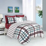 Elegant Silky Soft 8-PIECE Plaid Lodge Bed-in-a-bag Comforter Set. Fixed Price $76.73.