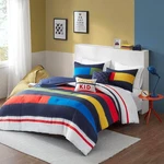 Morris Stripe Printed Comforter Set, Twin. Fixed Price $79.99.
