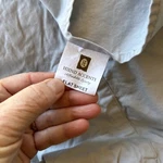 Hiend Accents Embroidered Border Super King Size Flat Sheet Gray 100% Cotton. Fixed Price $39.95.