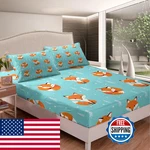 Feelyou Cartoon Fox Fitted Sheet Cute Woodland Bed Set Full 3D Animal. Fixed Price $51.17.