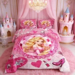 Manfei Castle Princess Kids Comforter Set Twin Sizehigh-heeled Shoes Lip. Fixed Price $55.97.