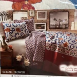 Lush Decor Blue Red Coral Scroll Flower Reversible Quilt 3 Piece Set Size Queen. Fixed Price $79.20.