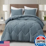 Chezmoi Collection Logan Dusty Blue Comforter Set Oversized King 3-PIECE. Fixed Price $110.44.