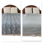Vtg Lauren Ralph Tamarind Bird Porcelain Blue Stripe Full Queen Comforter. Fixed Price $125.00.