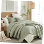 Pattern Quilt Size,polyester 3-PIECES Bedding Queen Sage Green Triangle. Fixed Price $91.55.