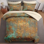 Zzzboro 7PCS Comforter Set Full Size Teal Brown Bronze Copper Gradations. Fixed Price $82.60.