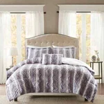 New Cozy Ultra Super Soft Luxury Plush Faux Fur Modern Grey Chic Comforter Set. Fixed Price $158.32.