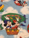 Vtg Set Disney Mickey Mouse Hot Air Balloon Twin Comforter, Sheets,pillowcase. Fixed Price $39.92.