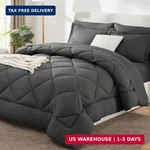 Cozylux Queen Comforter Set Dark Grey - Bed In Bag Size 7 Pieces, Luxury. Fixed Price $51.98.
