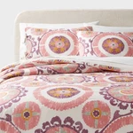 Threshold Duvet Set Cotton Sateen Boho Corner Ivory/orange/plum Red/mustard King. Fixed Price $31.99.