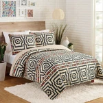 Hypnotic Black 2-PIECE Cotton Quilt Set By Jungalow Lightweight Coverlet Se.... Fixed Price $121.21.
