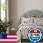 Tribeca Living Leilani Floral 170-GSM Flannel Oversized Duvet Set Queen Cream. Fixed Price $77.84.