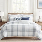 Levtex Home - Waffle Plaid Navy Comforter Set Full/queen (88X92IN). Fixed Price $158.99.