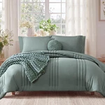 Monbix Comforter Set - 7 Pieces Sage Green Bed In Queen,. Fixed Price $57.51.