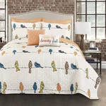 Lush Decor Rowley Birds Quilt Set, 7 Piece Full/ Queen, Multi - Reversib.... Fixed Price $107.74.