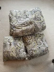 Raymond Waites Queen Comforter Set - 5PC Paisley Floral Grey Green Tan. Fixed Price $15.00.