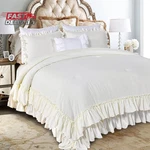 Masaca Shabby King Size Comforter Set, Farmhouse Ivory Bedding Ruffled. Fixed Price $111.02.