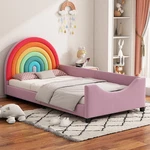 Rainbow Twin Size Bed Frame For Girls,princess With Headboard,cute. Fixed Price $366.99.