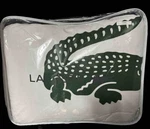 Lacoste Crew Green & White Cotton Twin Comforter Blanket Pillow Case 3 Pc Set. Fixed Price $64.98.