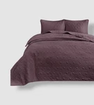 Madison Park Purple Quebec Reversible Quilted 3-PIECE Bedspread Set, Queen. Fixed Price $89.10.