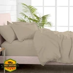 Pizuna Queen Duvet Cover Set Taupe 4PC 100% Cotton 400TC Sateen. Fixed Price $202.99.