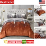 Fall-inspired 7-PIECE Queen Comforter Set With Gradient Design Terracotta. Fixed Price $82.06.