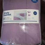 Simply Essential Box Stitch 6-PIECE Twin/twin Xl Comforter Set Purple. Fixed Price $62.10.