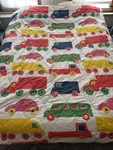 Vtg Marimekko Dan River Twin Comforter Boo Trucks Cars Kids Quilt Bedding. Fixed Price $65.00.