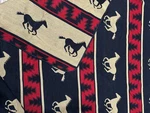 King Southwest Woven Horse Blanket Reversible Red Black Tan Bedspread Tapestry. Fixed Price $75.00.